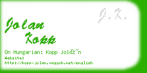 jolan kopp business card